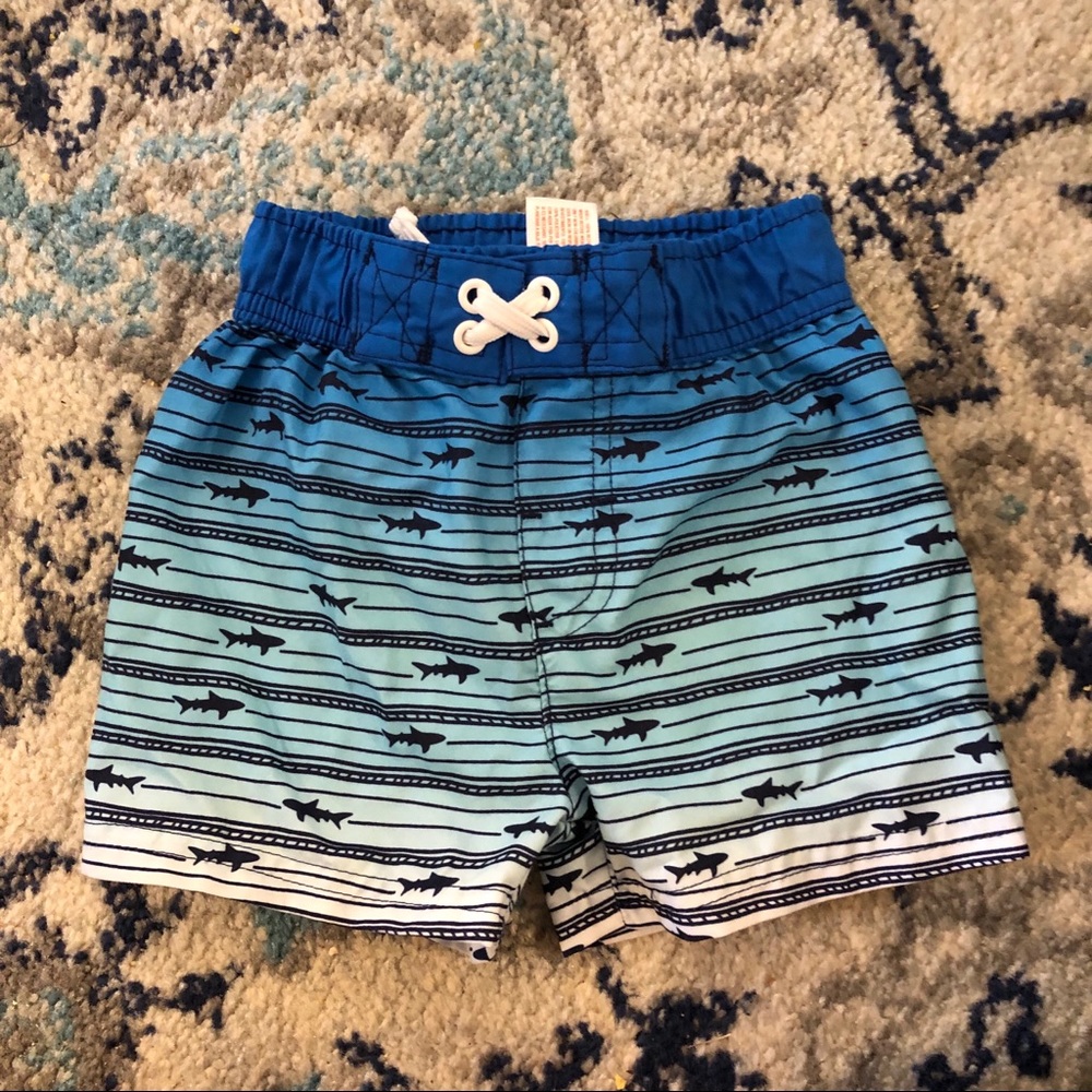 Cat and Jack Blue Ombré Shark swim trunks 18m